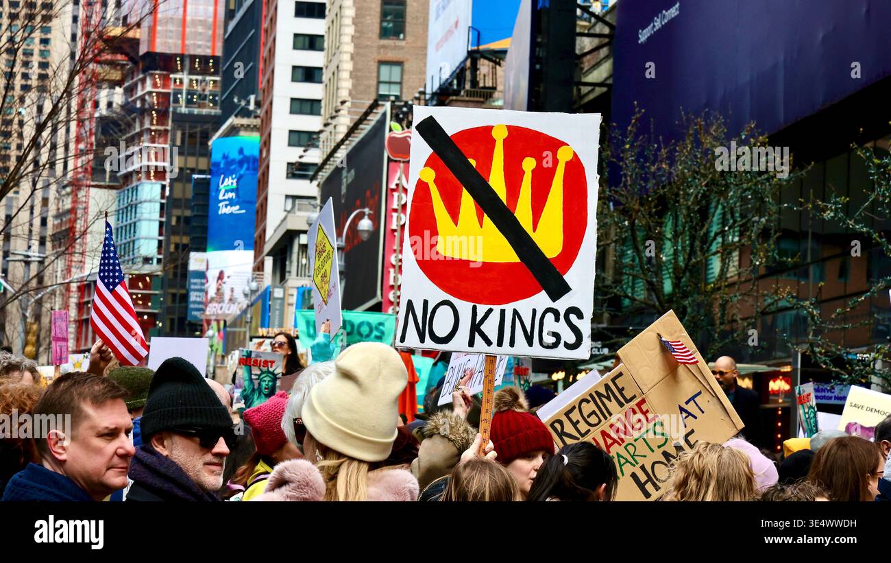 Photo No Kin March No Kings March in Times Square, NYC - March 28, 2026 Stock Photo - Alamy