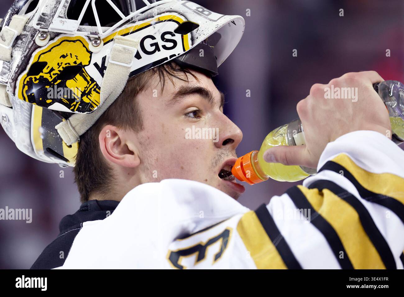 Brandon Wheat Kings goalie Filip Ruzicka, from Czechia, during WHL ...