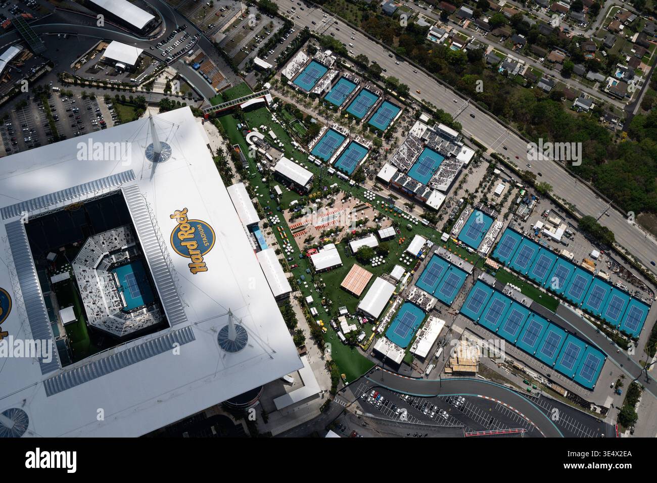 Aerial views of the Miami Open tennis tournament Saturday, Mar. 21 ...