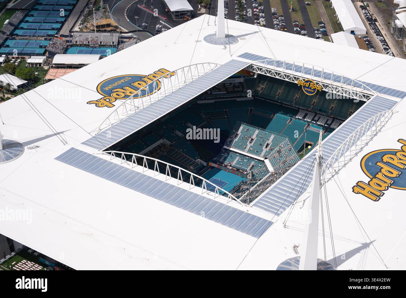 Aerial views of the Miami Open tennis tournament Saturday, Mar. 21 ...
