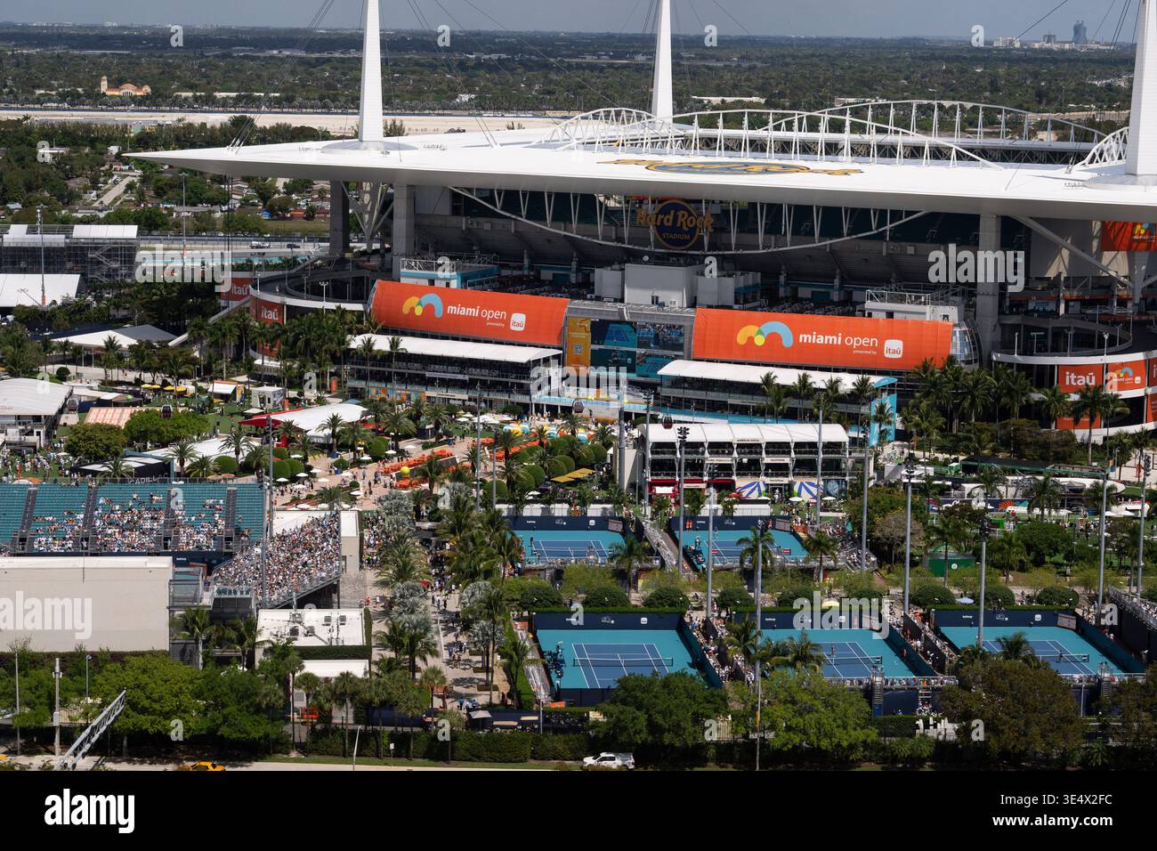 Aerial views of the Miami Open tennis tournament Saturday, Mar. 21 ...