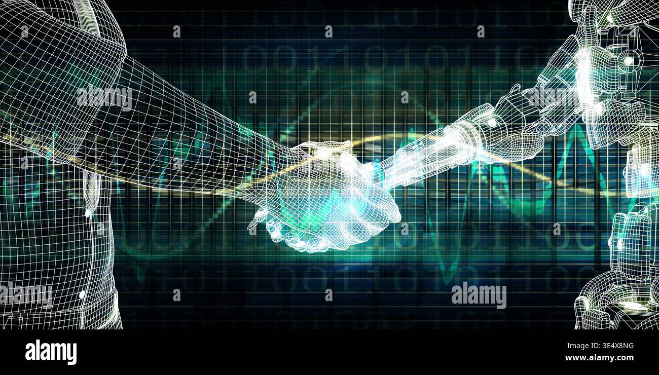 Cyber Interface Between Man And Machine Future Concept Stock Photo