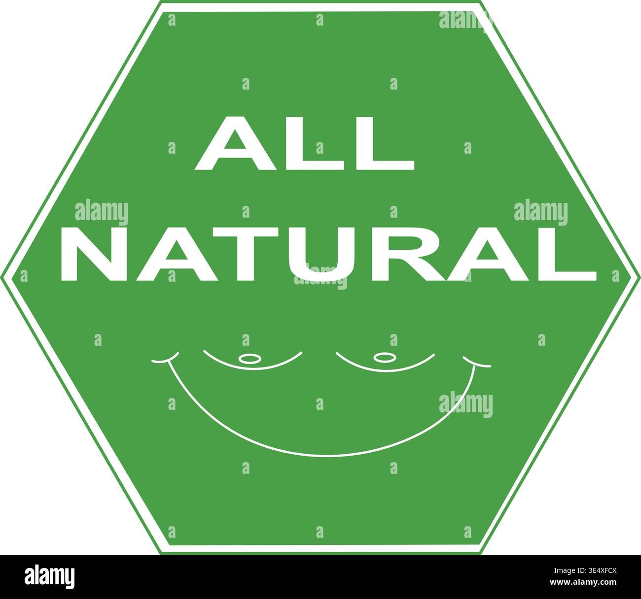 Typography Vector for T‑Shirt Design – “All Natural” Stock Vector