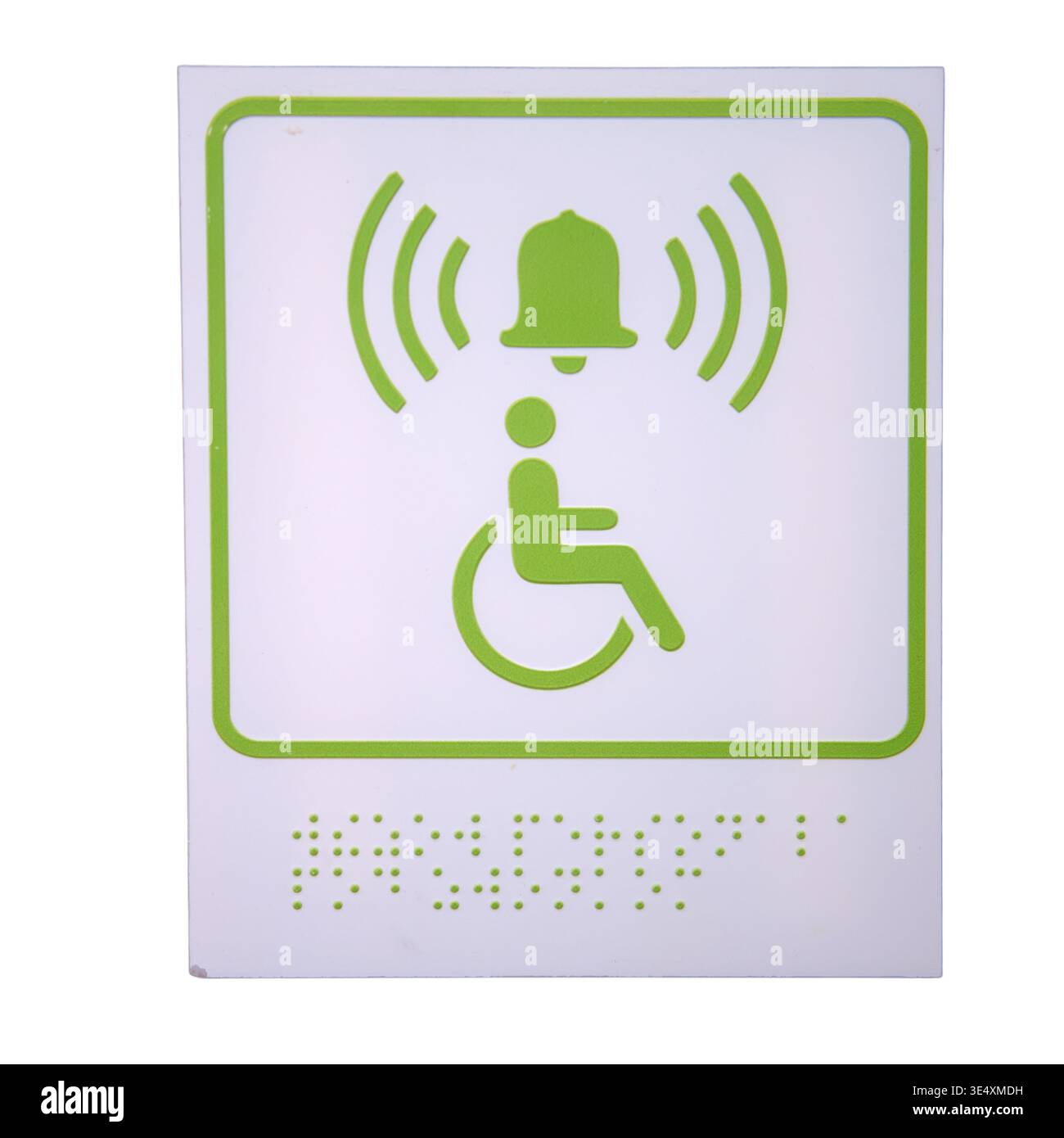 Accessible push button sign for wheelchair user with assistance bell ...