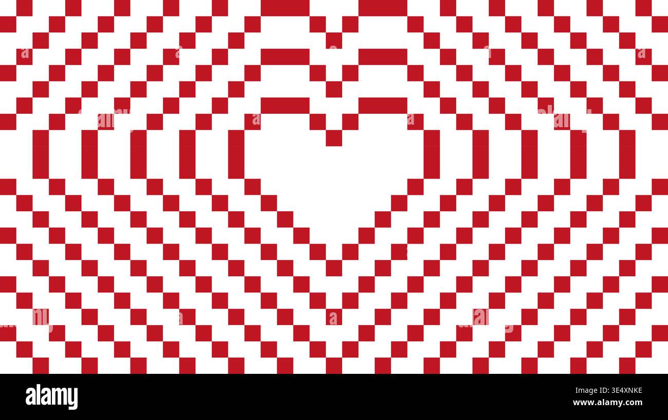 Abstract red pixel heart on white background Stock Vector Image & Art ...