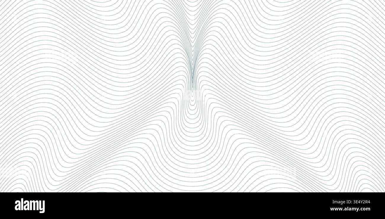 Abstract background with wavy thin lines. Optical illusion for simple geometric backdrop Stock Vector