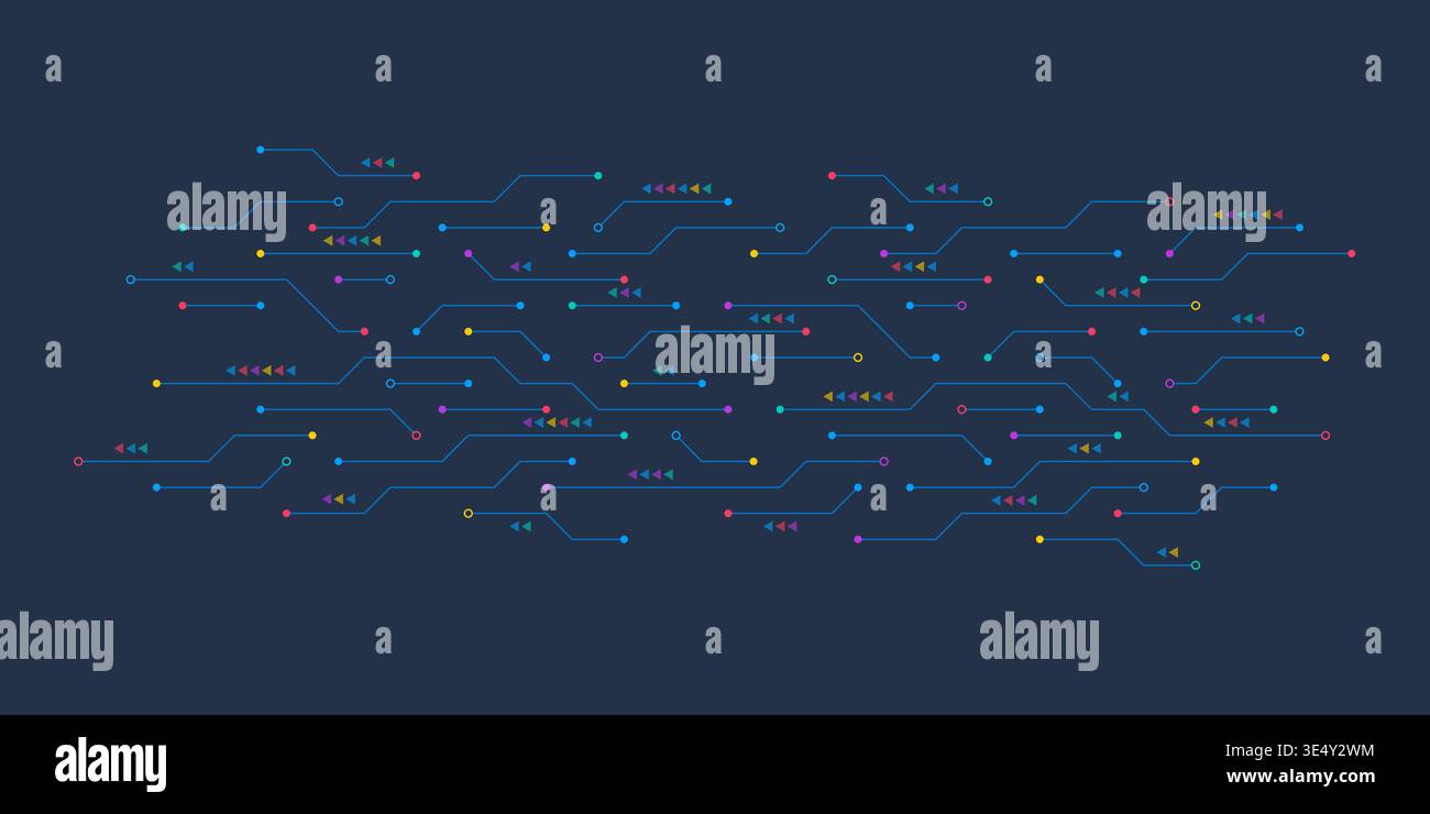 Circuit board texture with communication technology concept. Creative vector illustration Stock Vector