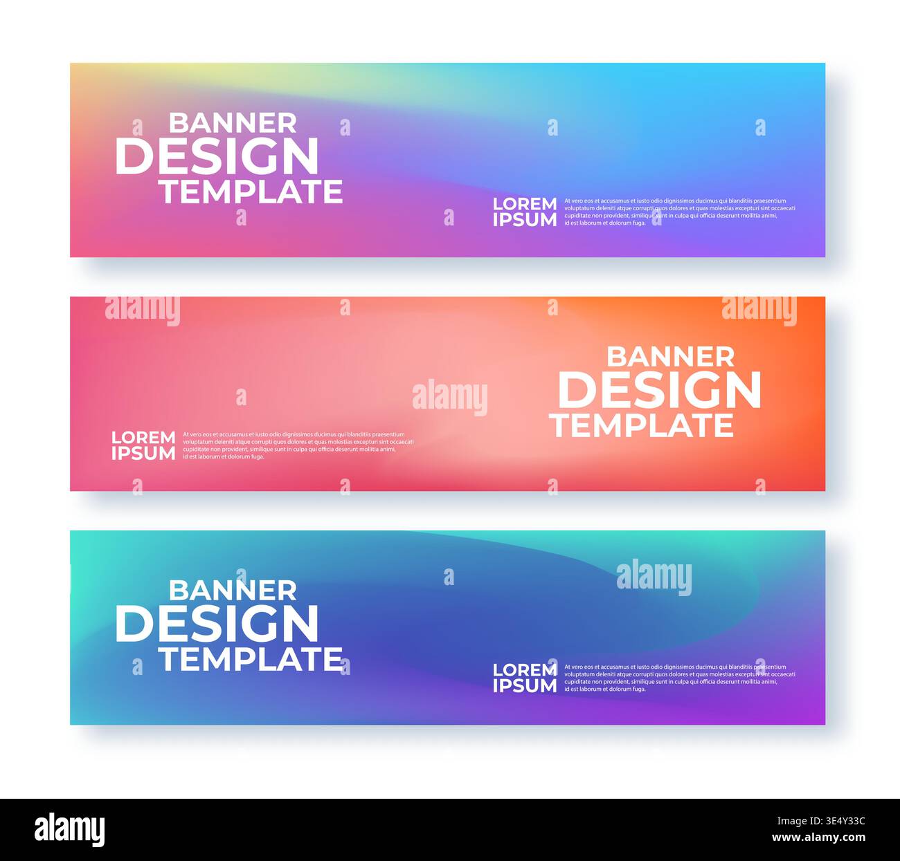 Abstract banner design template set. Horizontal header minimalistic style Stock Vector