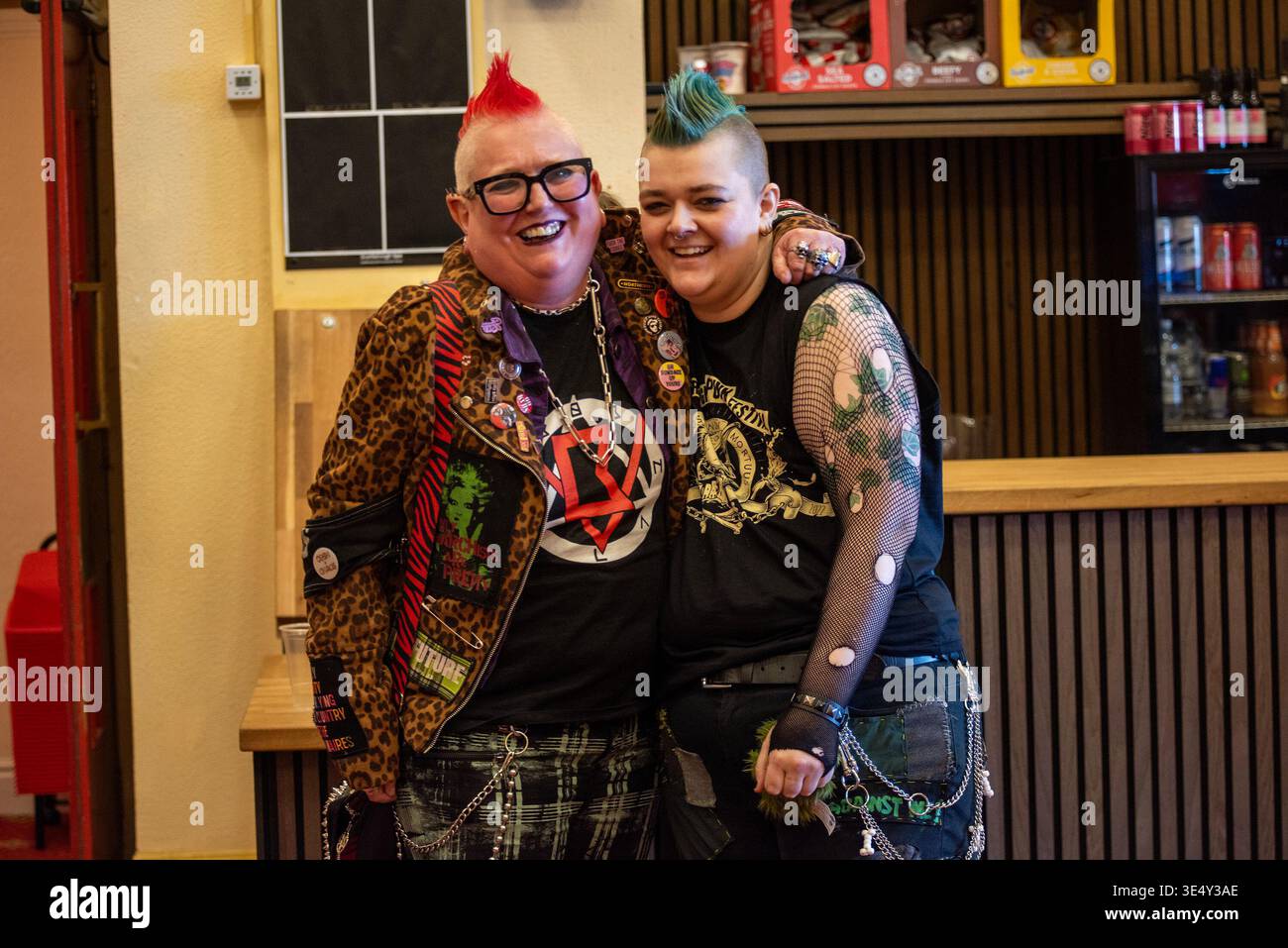 Punk Fans Punks pose for a photo during the festival in Scarborough. Hundreds of ...
