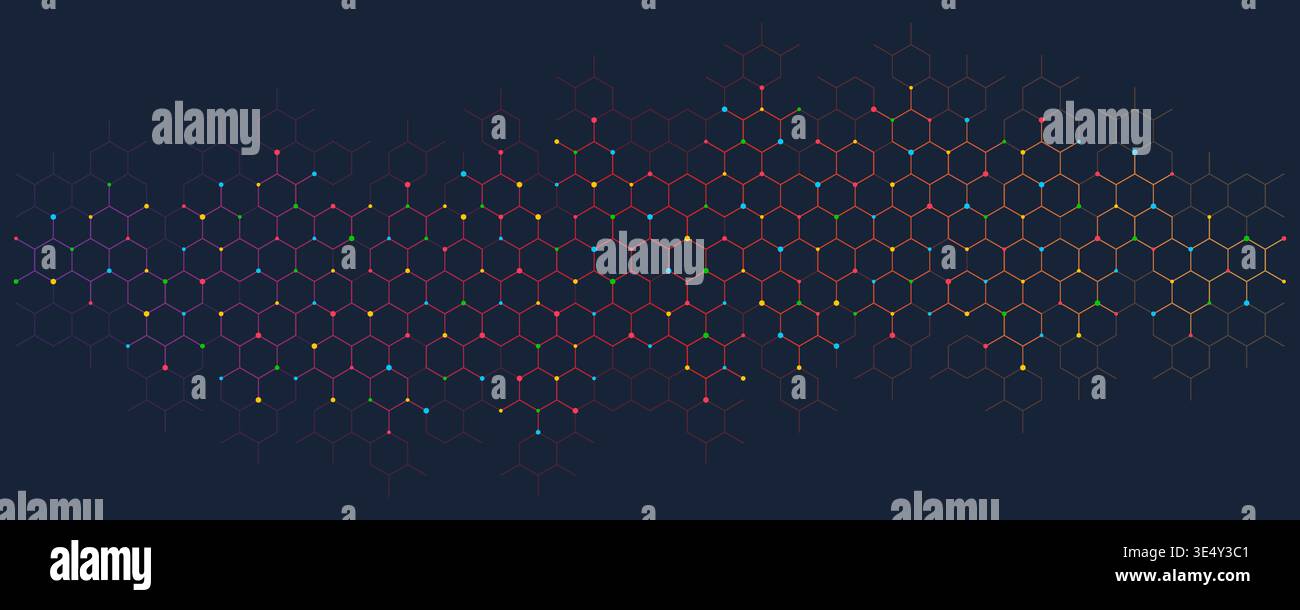 Abstract design element with geometric background of hexagons shape pattern Stock Vector