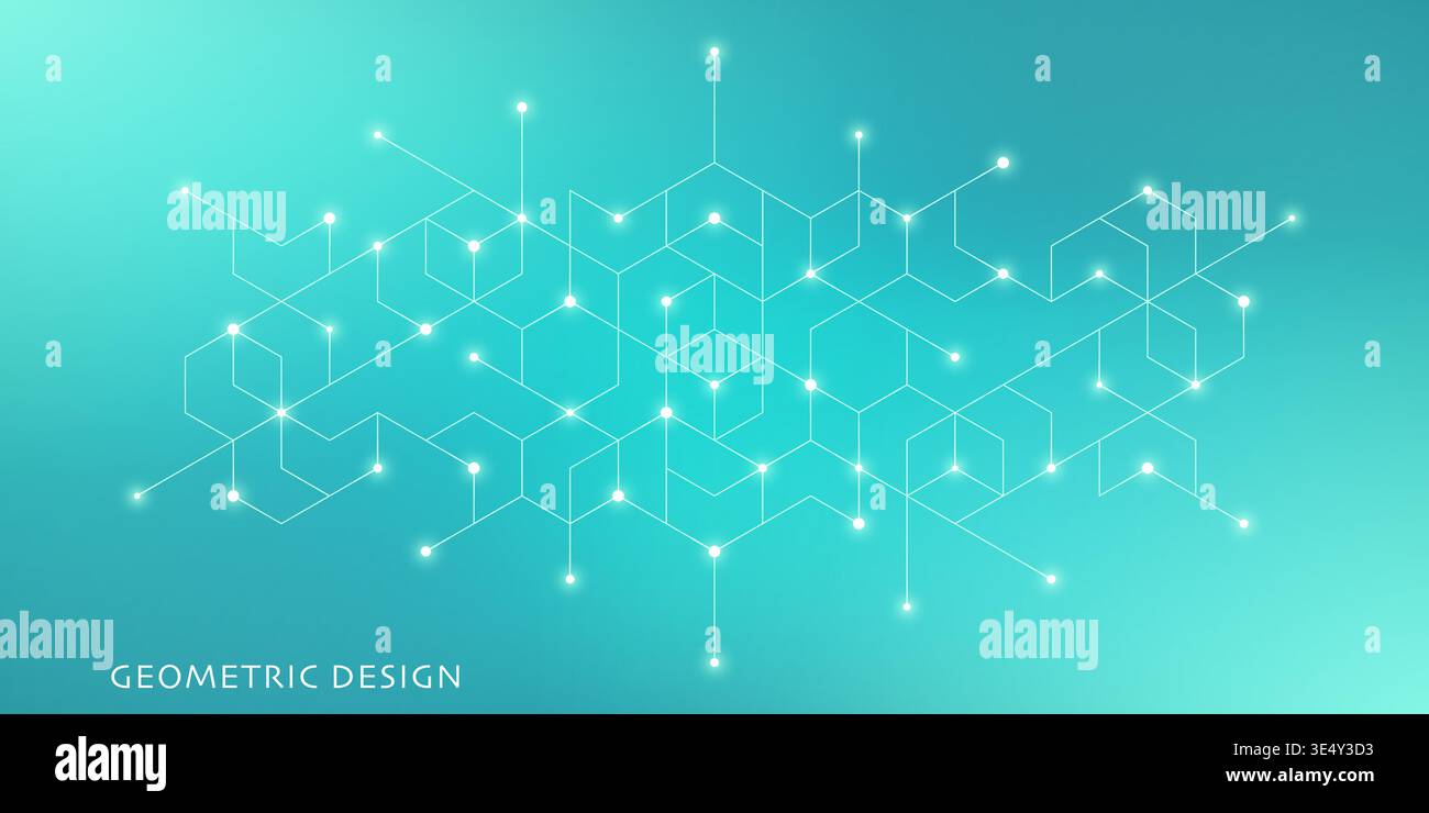 Abstract vector background with simple geometric figures and dots. Graphic design element and polygonal shape pattern Stock Vector