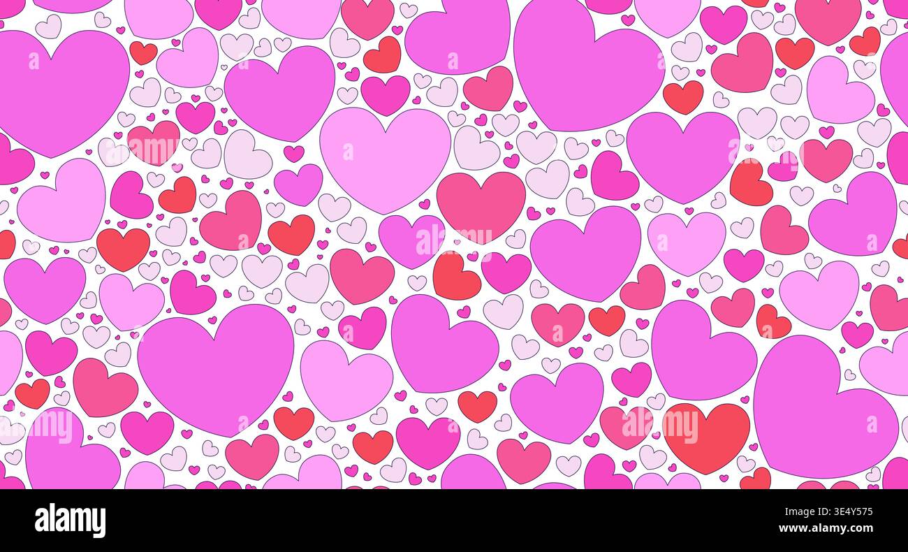 Love hearts seamless pattern illustration Stock Vector