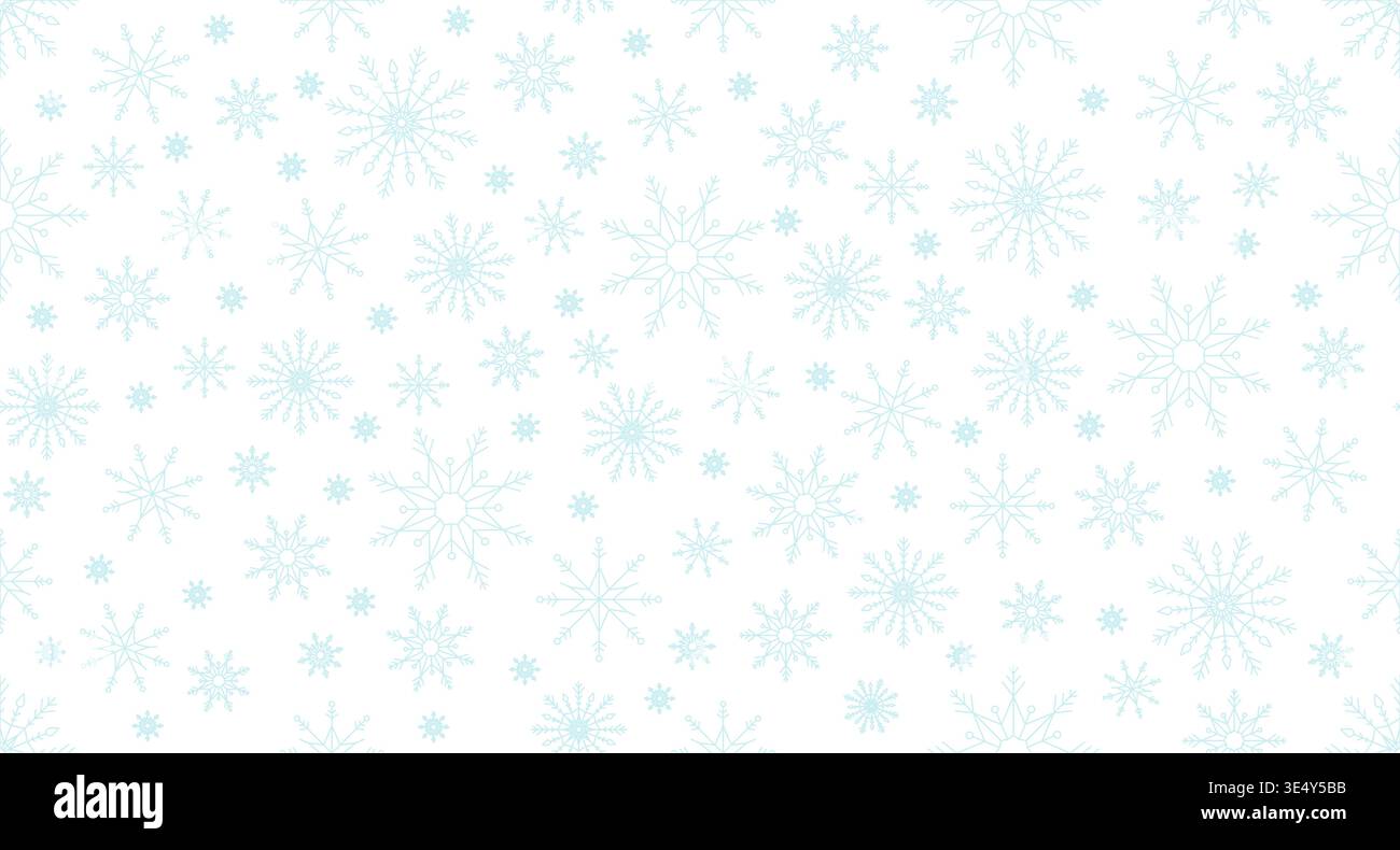 Snowflakes winter seamless pattern illustration Stock Vector