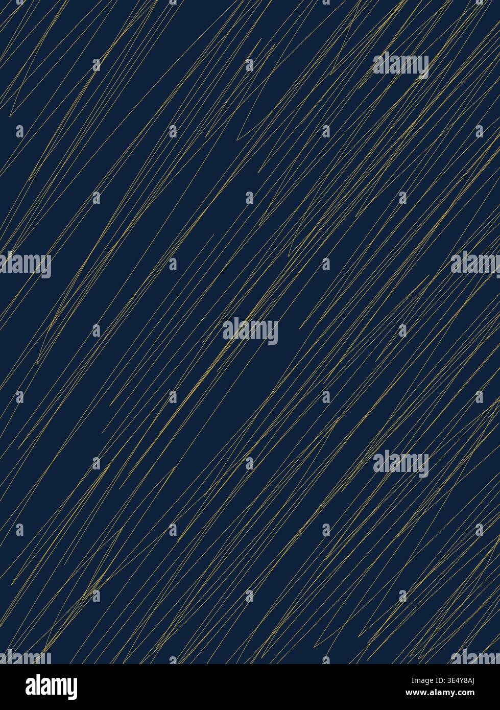 Luxury Gold Scribble Seamless Pattern on Navy Blue, Hand Drawn Vector Metallic Hatching Texture, Dark Abstract Doodle for Premium Branding and Cards Stock Vector