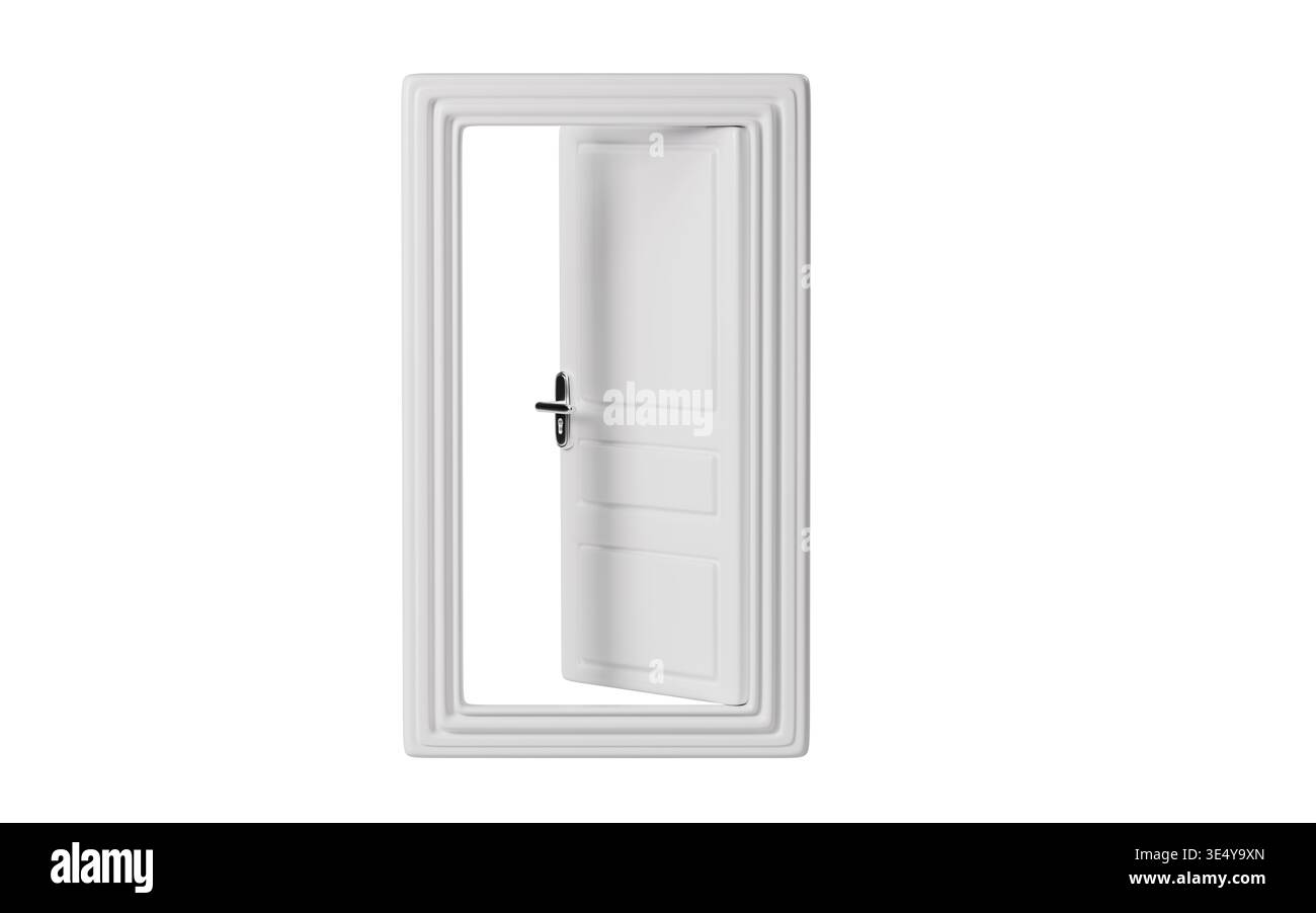White creative door, 3d rendering. 3d illustration. Stock Photo