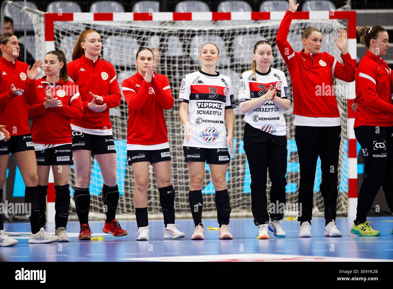 Odense, Denmark. 29th, March 2026. The players of DVSC Schaeffler line ...