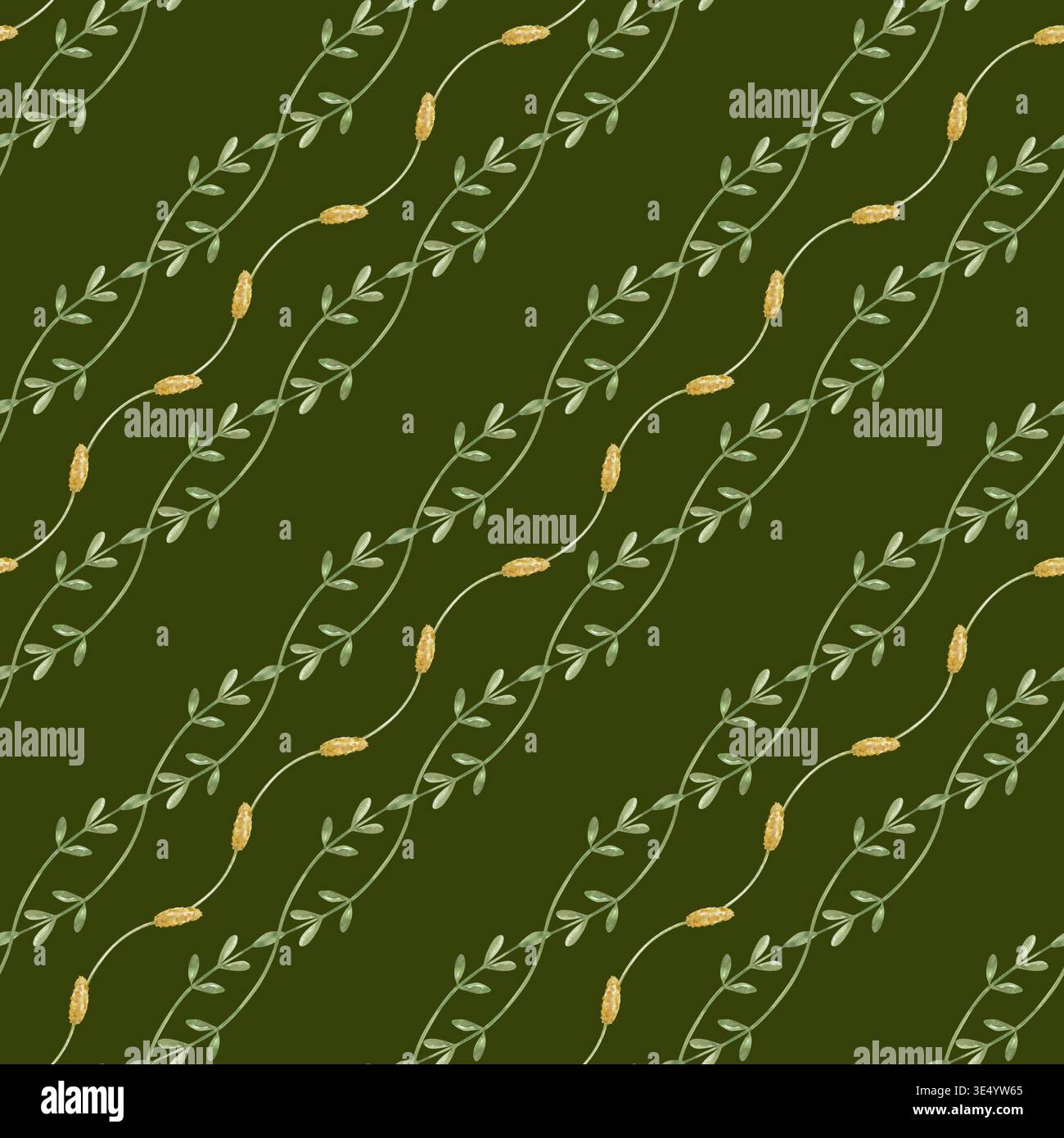 Diagonal Turf Pattern Diagonal seamless pattern with intertwined thin green twigs and ...