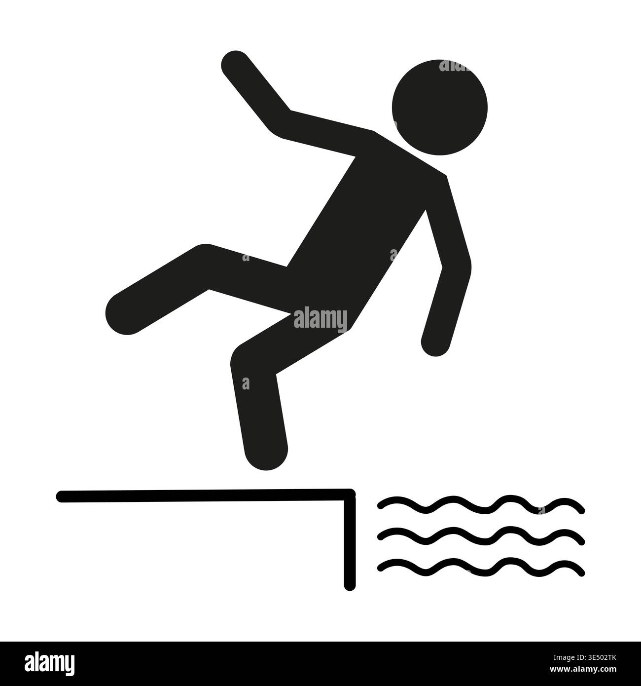 Diving person icon. Pier water symbol. Pool jump Vector. Summer sport sign. EPS 10. Stock Vector