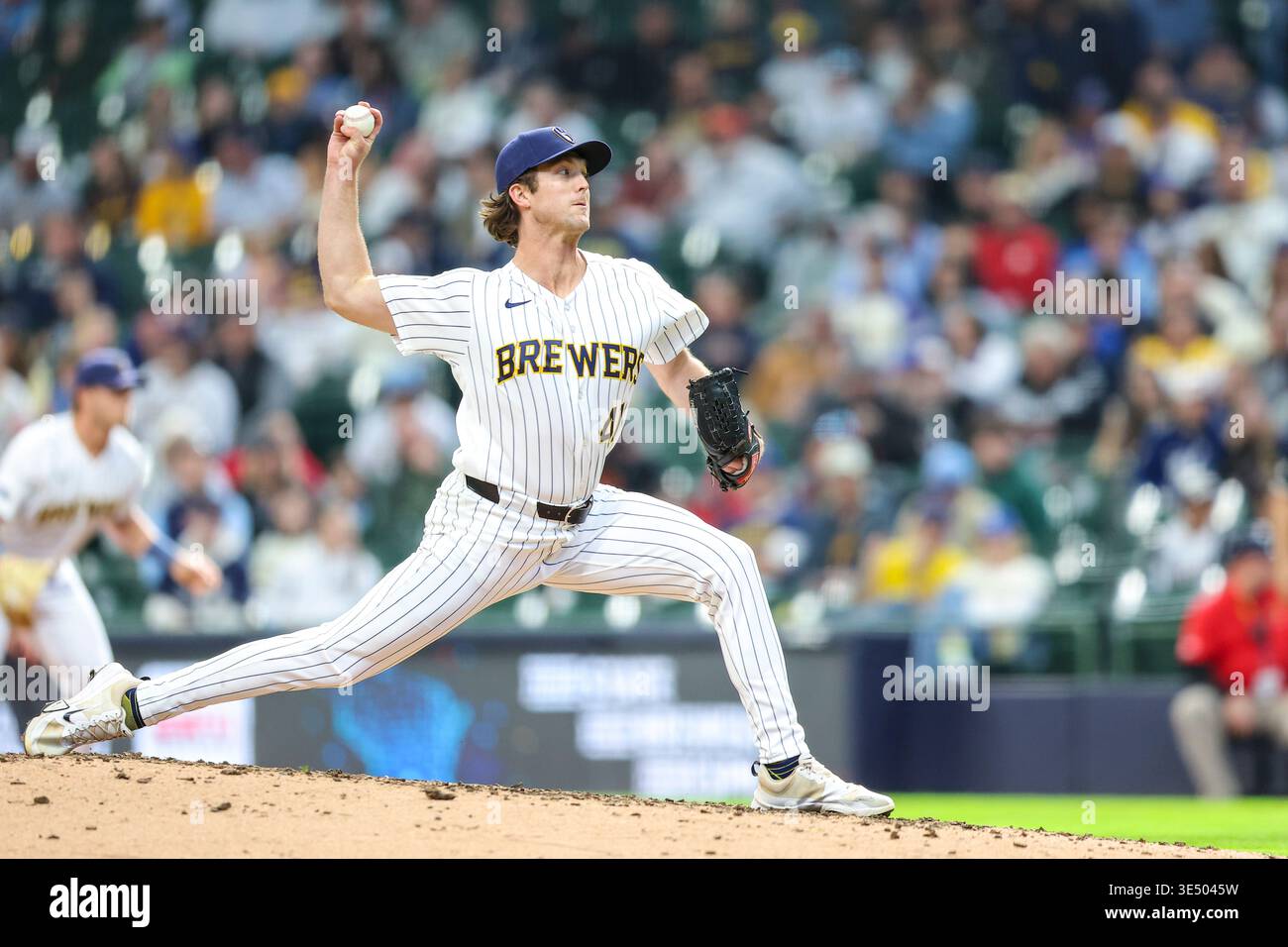 MILWAUKEE, WI - MARCH 29: Milwaukee Brewers relief pitcher Jake ...