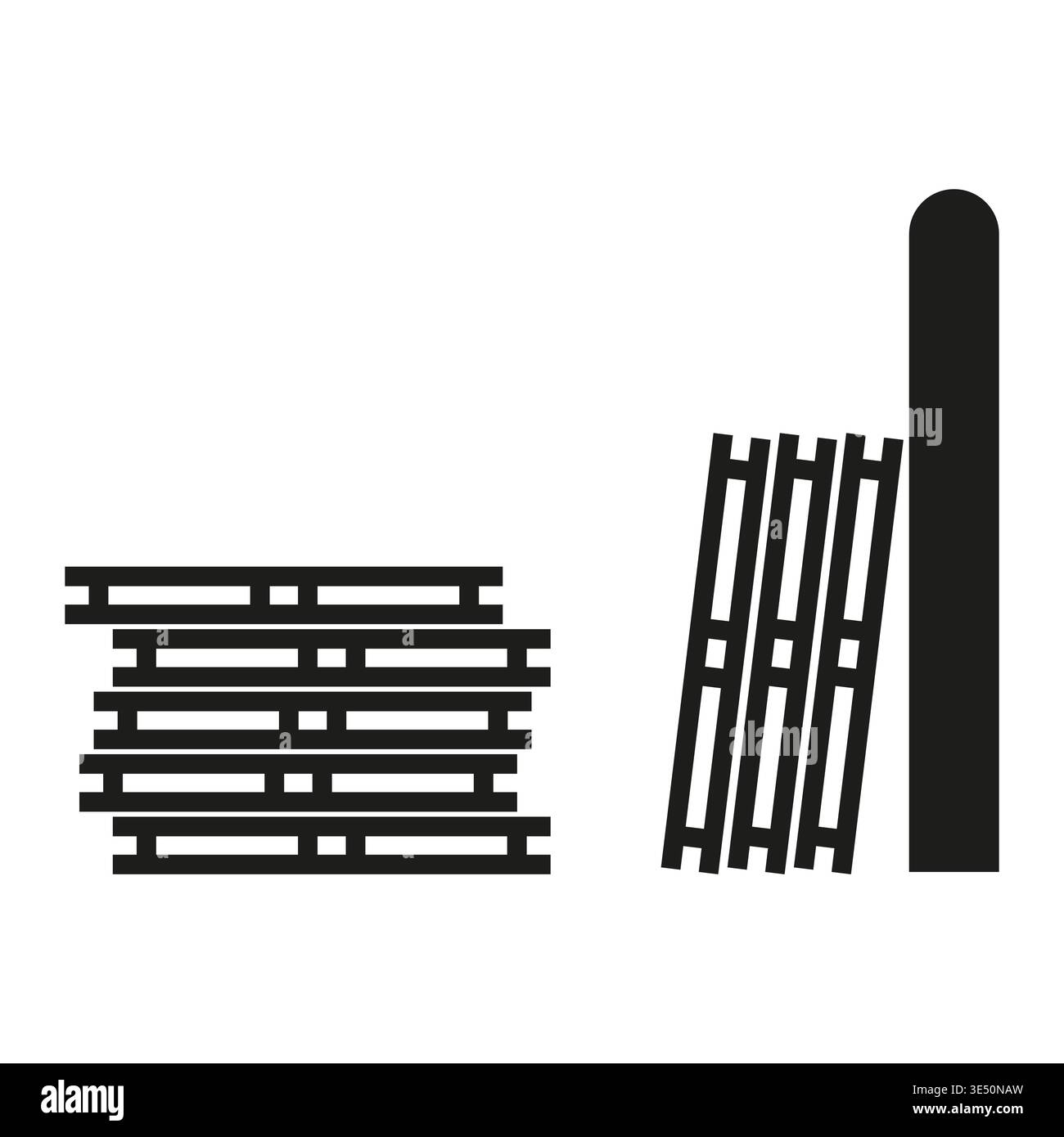 Logistics pallet set. Wooden platform Vector. Warehouse storage symbol ...