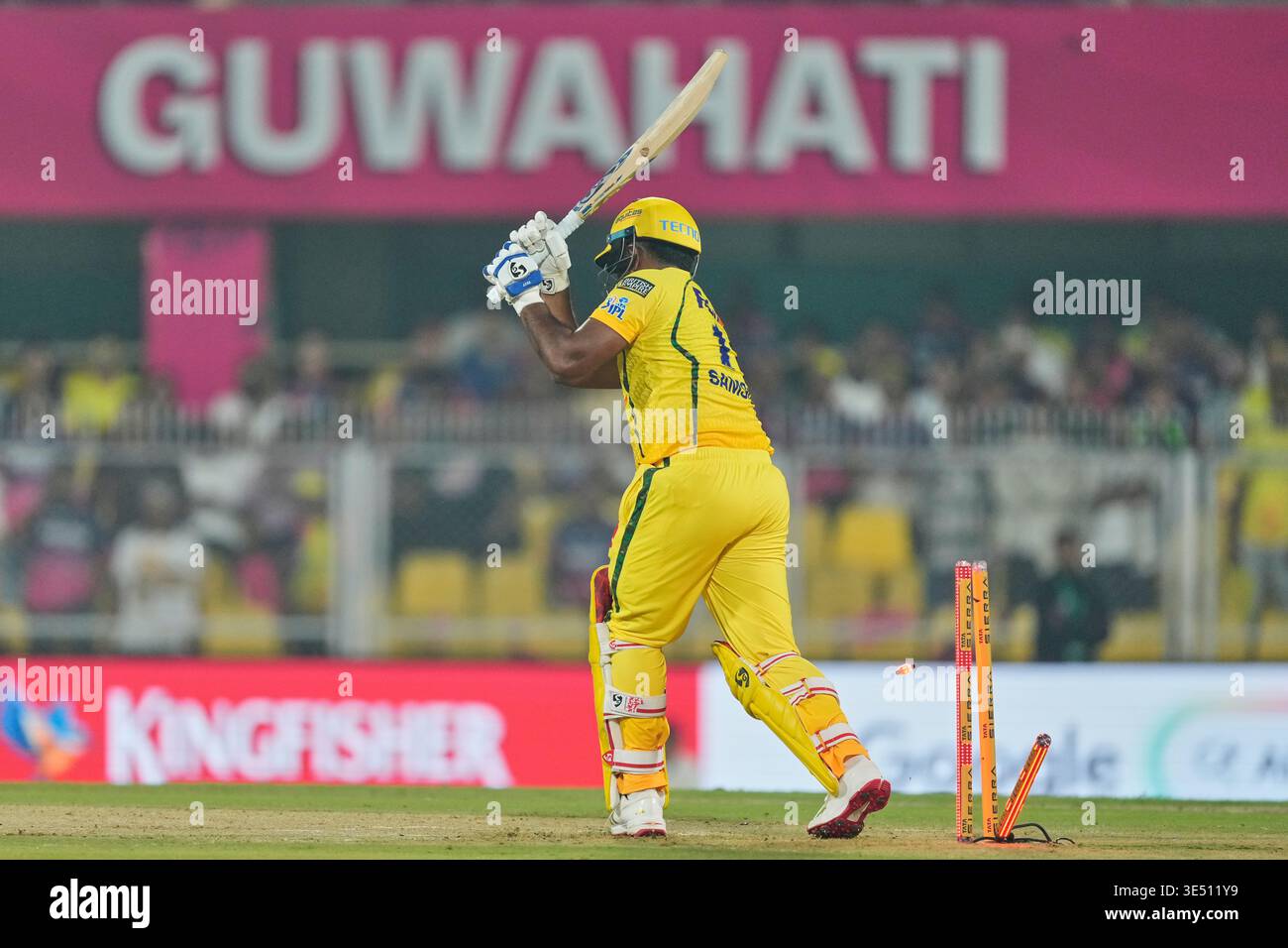 Samuel Raja Chennai Super Kings' Sanju Samson is bowled out during the Indian ...