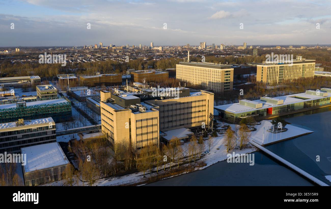 Veldhoven, Netherlands - 04 January 2026: Aerial view of the High Tech ...