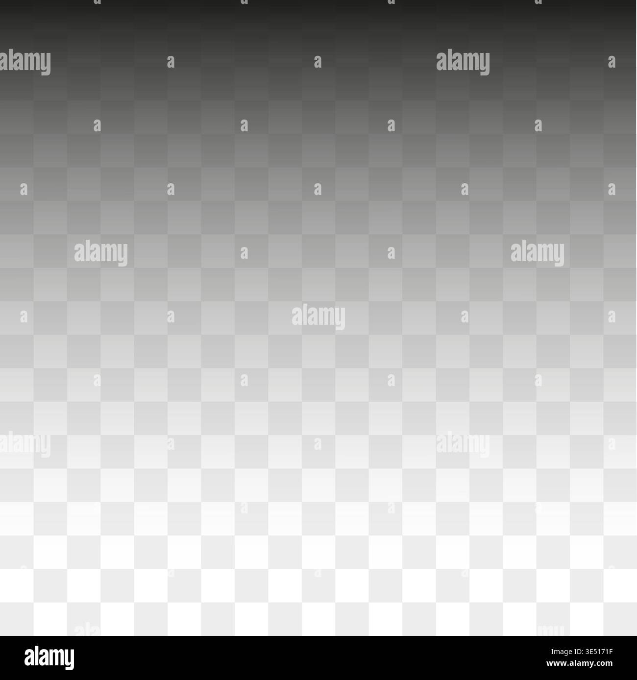 Black vertical gradient. Transparency grid pattern. Dark vector backdrop. Shaded top surface. Manual vector only. No autotrace used. Stock Vector