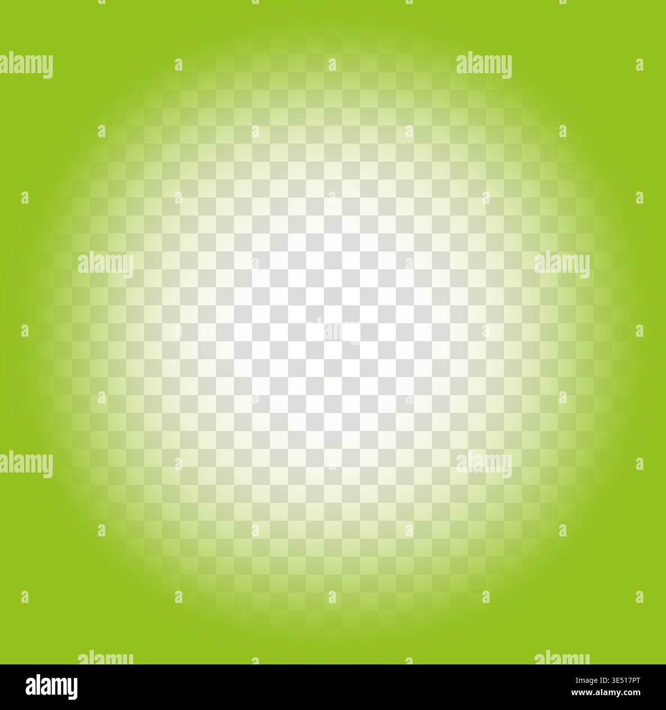 Green square background. White center glow. Fresh Vector light. Nature color atmosphere. Manual vector only. No autotrace used. Stock Vector