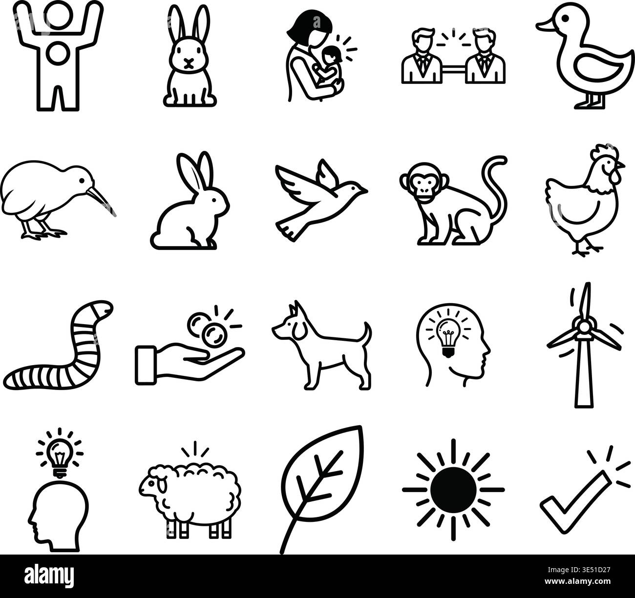 Simple Line Object A collection of simple line drawings representing various objects and ...