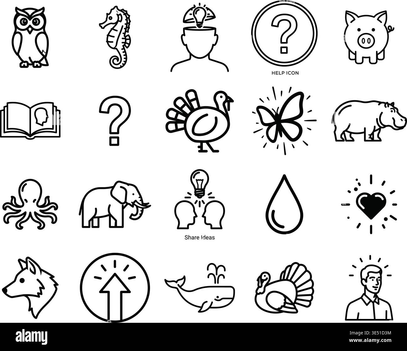 Simple Line Object A collection of simple line drawings depicting various objects, symbols ...