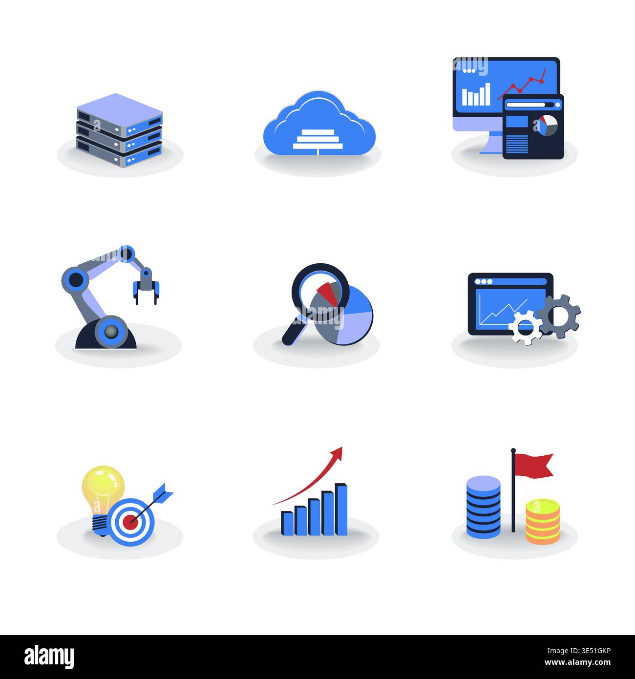 Perfect for startup presentations, web development, fintech, digital transformation, artificial intelligence and data analytics concepts. Stock Vector