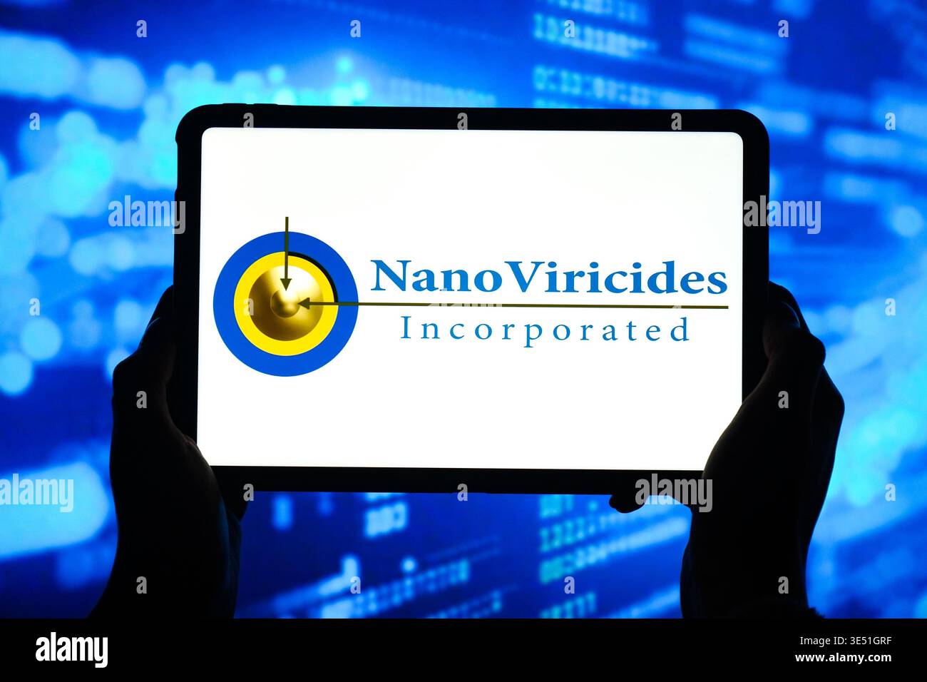In this photo illustration, the NanoViricides Incorporated logo is seen ...