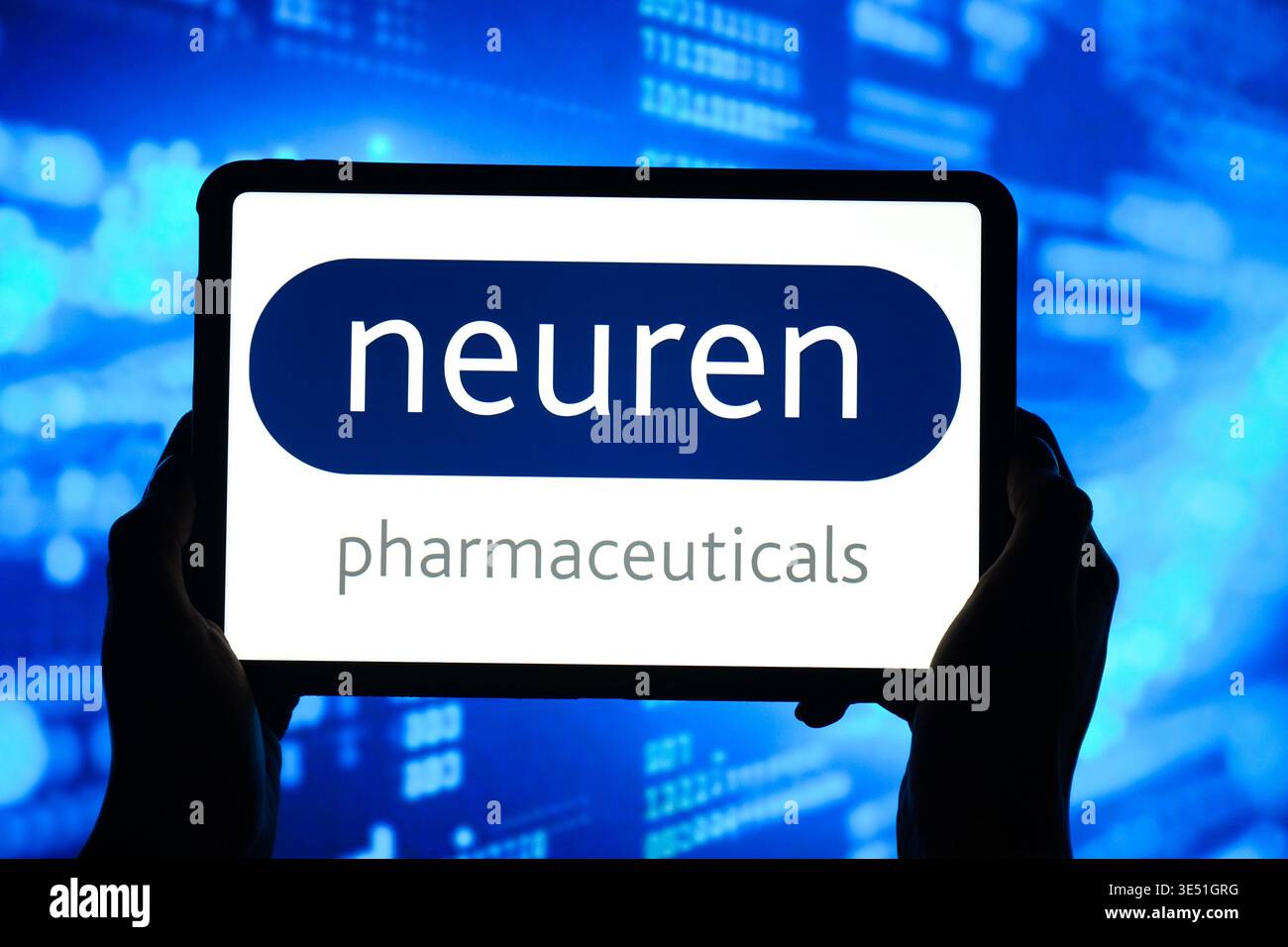 In this photo illustration, the Neuren Pharmaceuticals logo is seen ...