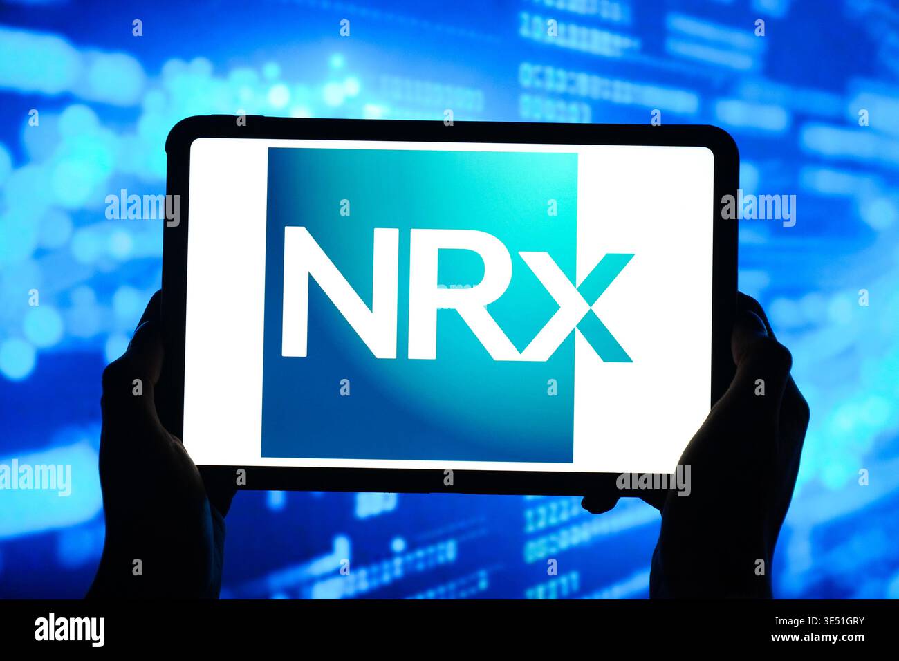 In this photo illustration, the NRX logo is seen displayed on the ...