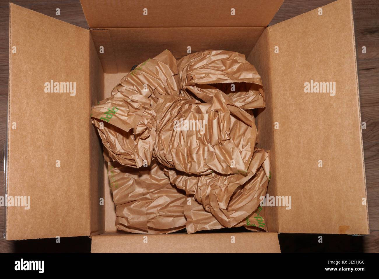 Packaging Materials in Box for Transporting Goods Stock Photo