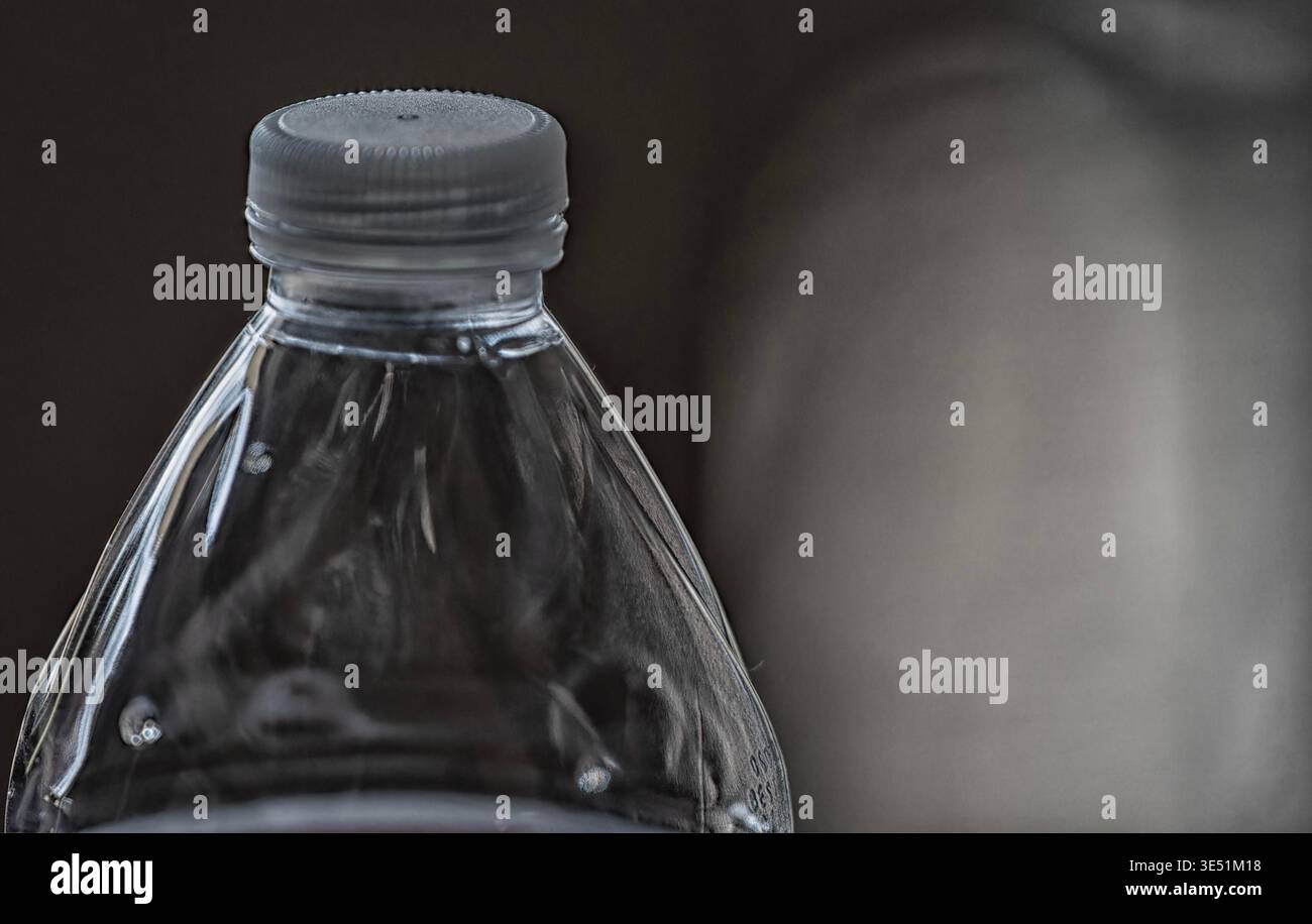 The top of a clear plastic bottle Stock Photo