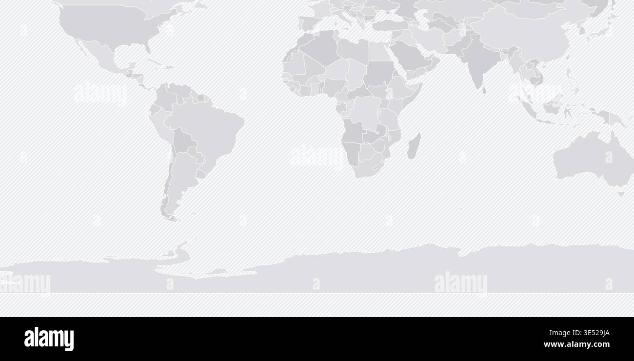 Customizable Southern Hemisphere Strip Wireframe Map - Equirectangular ...