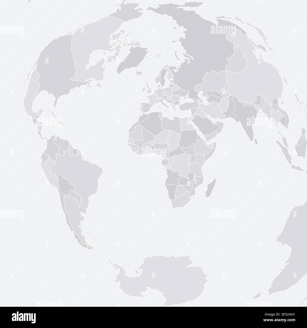 Customizable Wireframe World Map from Lagos - Azimuthal Equidistant Stock Vector