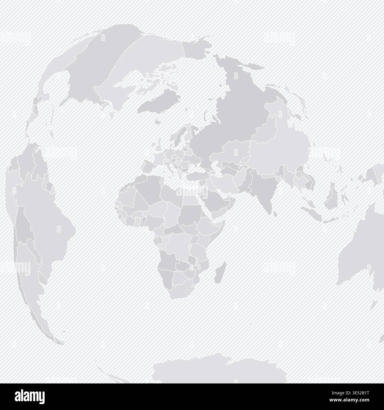 Customizable Wireframe World Map from Cairo - Azimuthal Equidistant Stock Vector