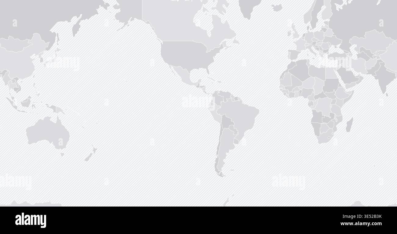 Customizable Wireframe World Map Americas-Centered - Mercator Stock Vector