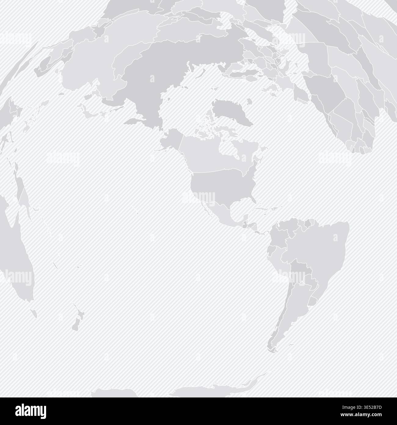 Customizable World Map from Los Angeles - Azimuthal Equidistant Stock Vector