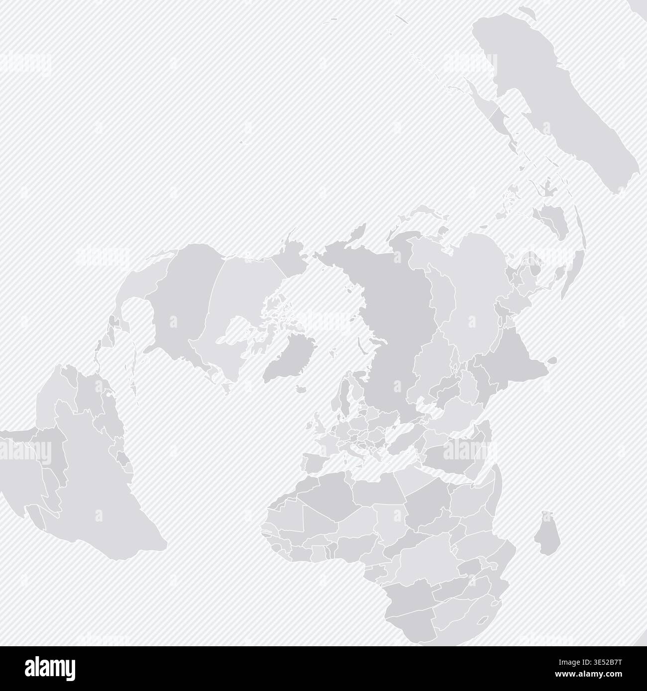 Customizable World Map from North Pole - Azimuthal Equidistant Stock Vector