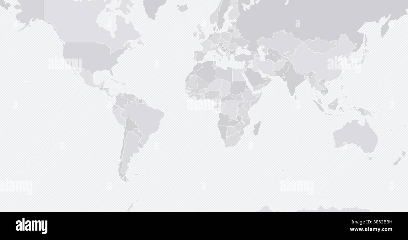 Customizable Wireframe World Map Standard - Mercator Projection Stock Vector
