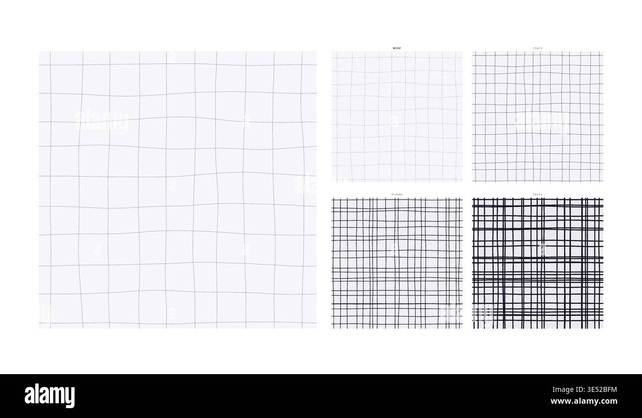 Pencil Sketch Hand Drawn Grid Motif Wisp Graphite Study - Artisan Line ...