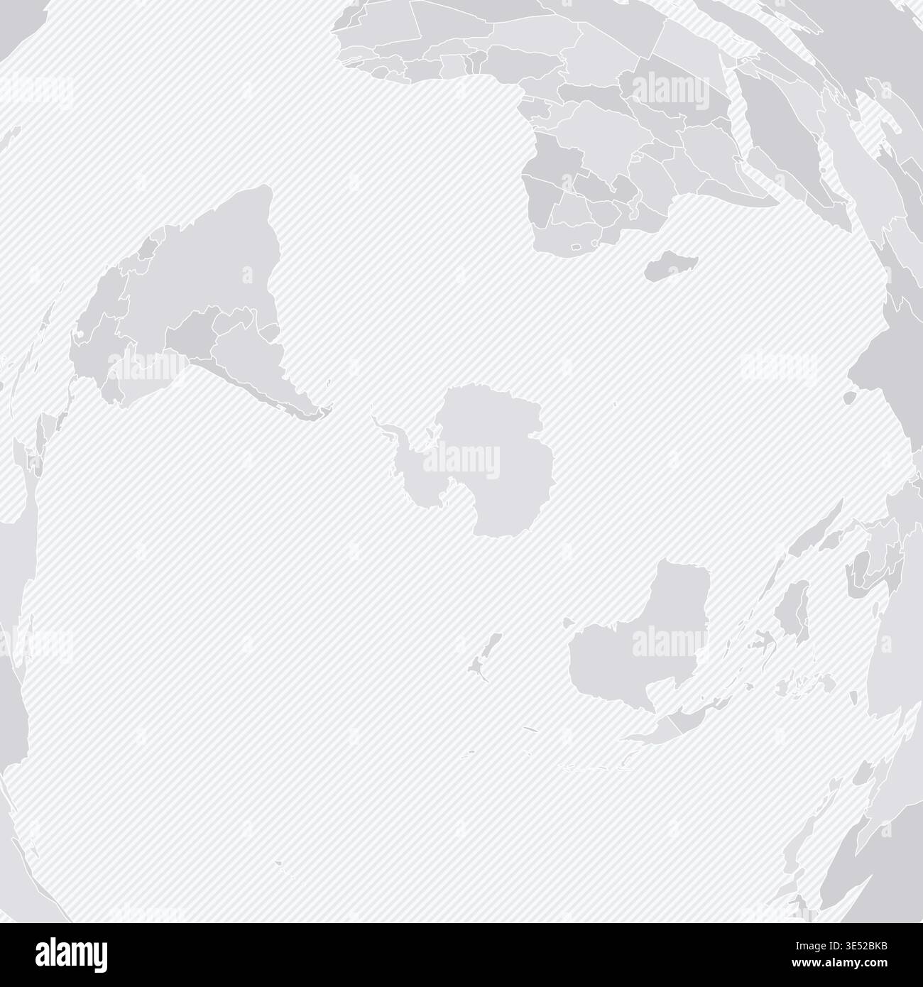 Customizable World Map from South Pole - Azimuthal Equidistant Stock Vector