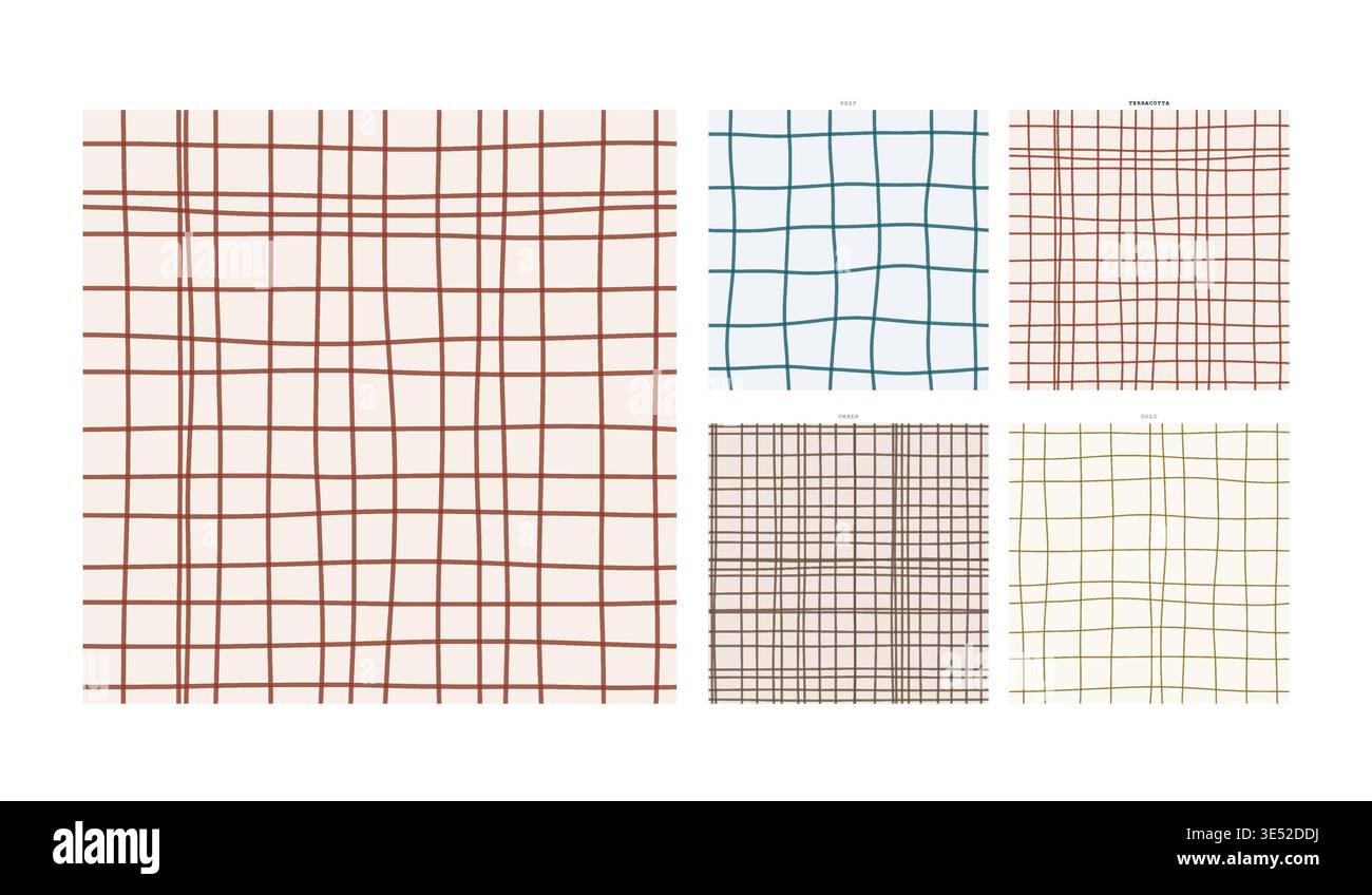 Geological Strata Hand Drawn Grid Weave Terracotta Earth Layer ...
