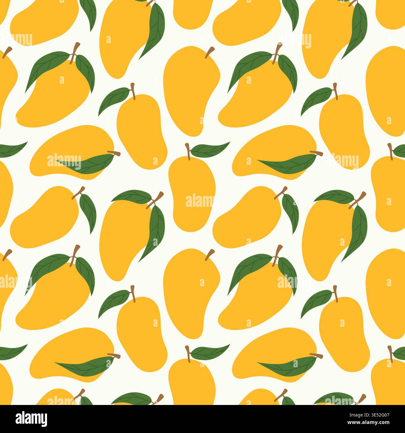 mango fruit seamless pattern, tropical repeat background, exotic summer fruit design- vector illustration Stock Vector