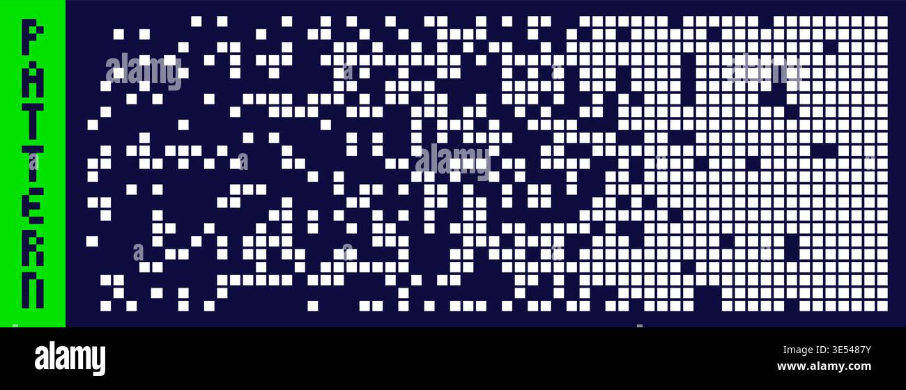 Pixel art white scattered pattern. Stock Vector
