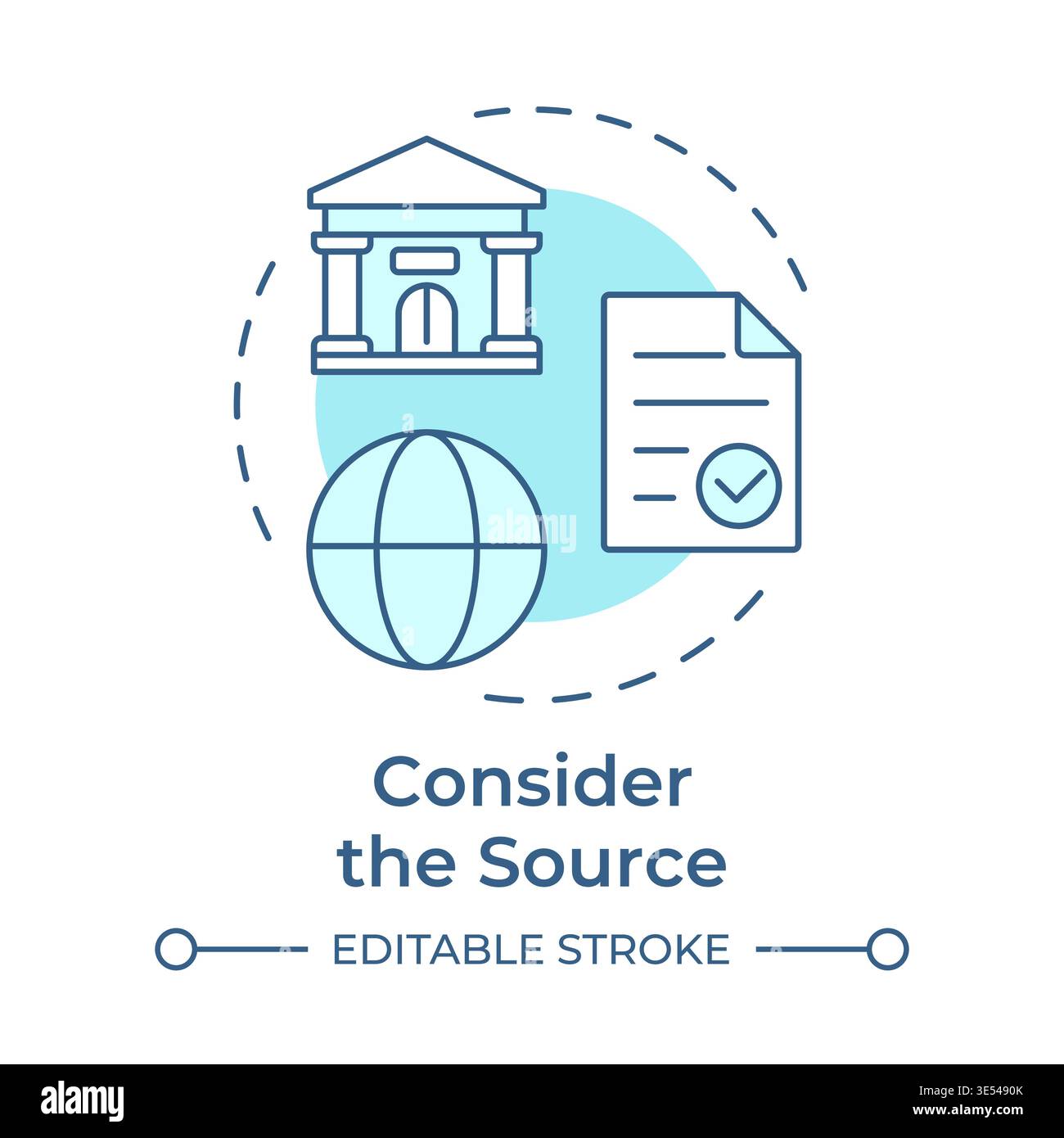 Consider the source soft blue concept icon Stock Vector
