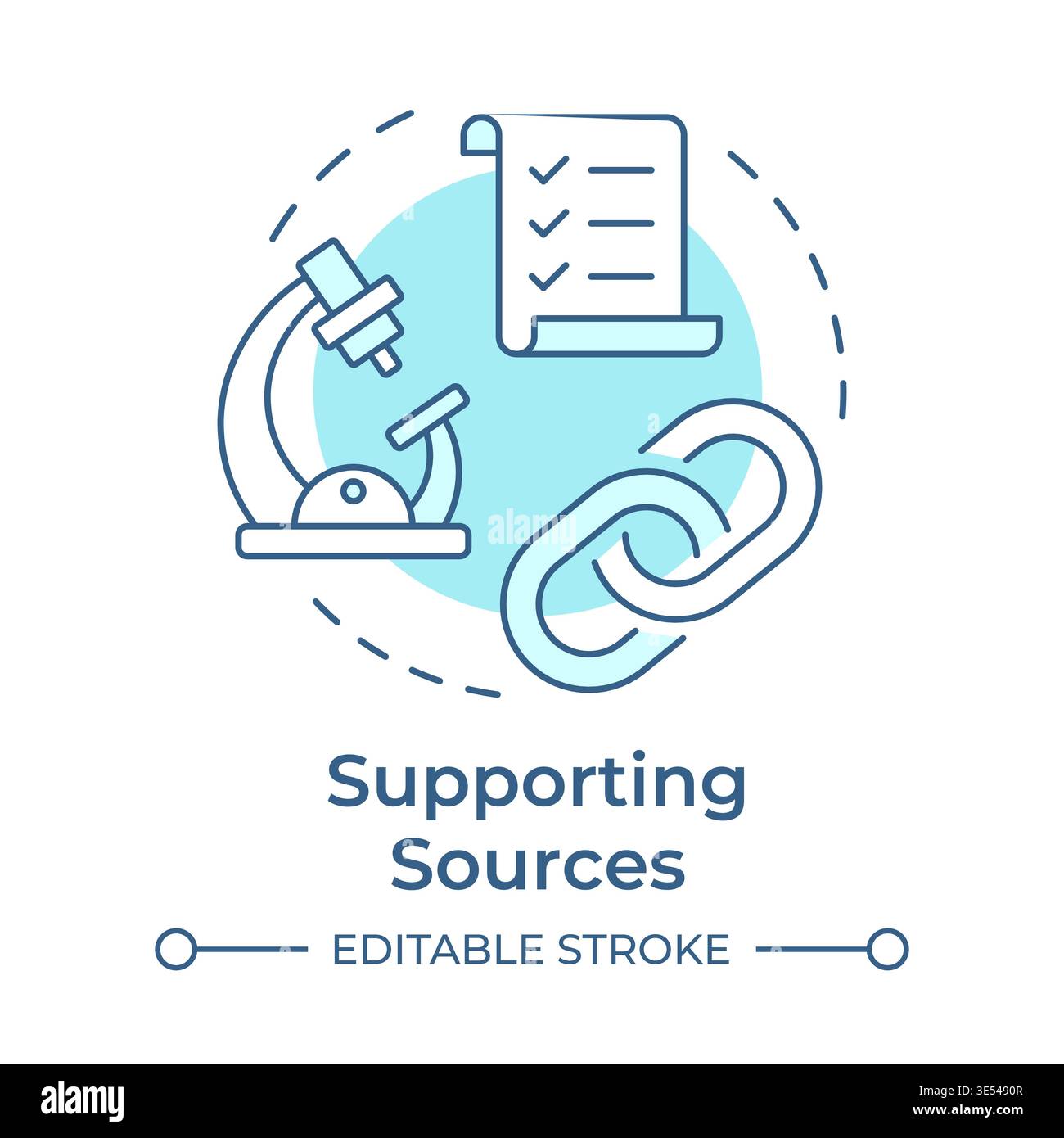 Supporting sources soft blue concept icon Stock Vector